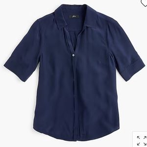 J. Crew Short-sleeve button-up shirt in silk